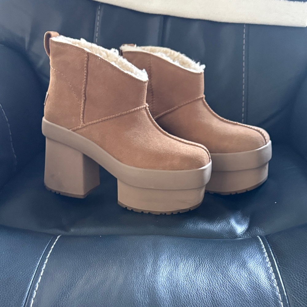 UGG Brown Platform Heeled Boots
